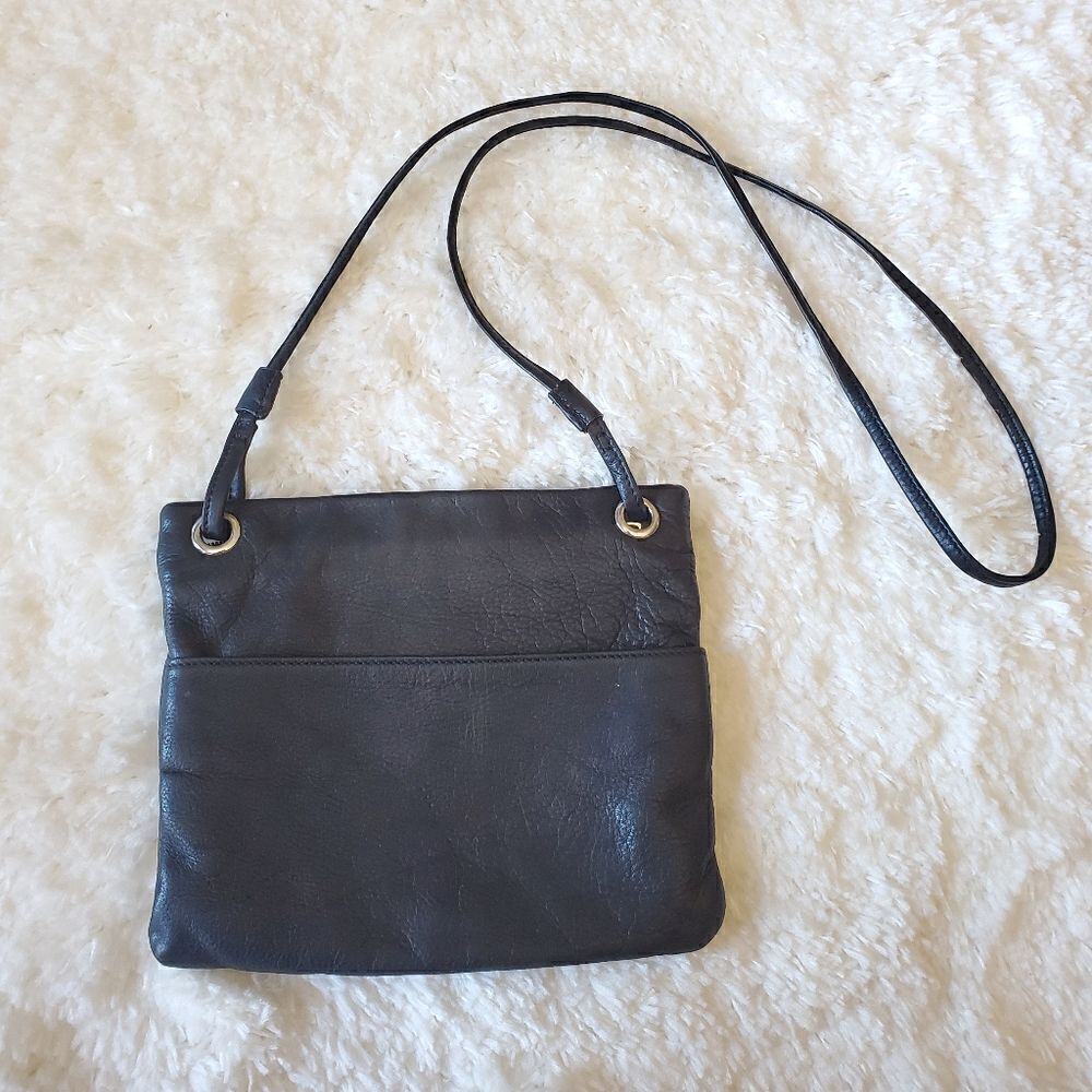 Margot Purse Crossbody Black Leather Shoulder Bag Classic Minimalist Boho‎ Slim